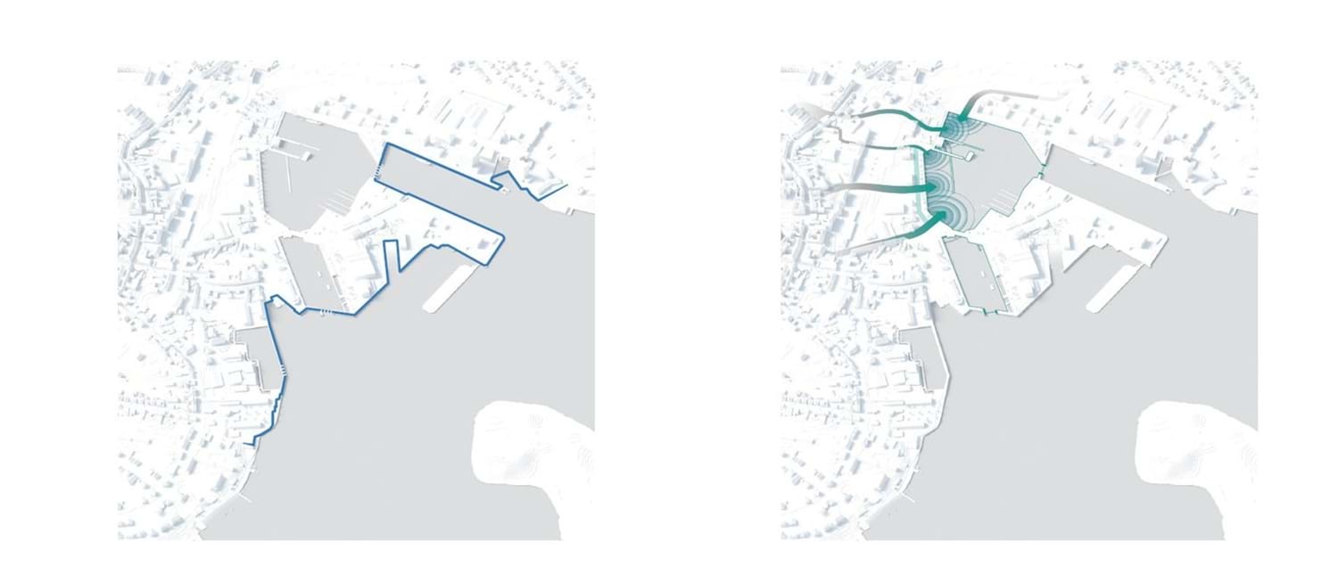 Til venstre: Stormvandsikring. Til højre: Ekstremregn